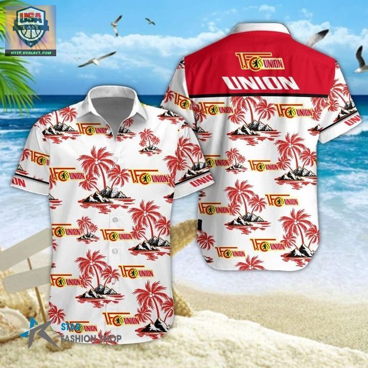1. Fc Union Berlin Coconut Tree Trendy Hawaiian Shirt Aloha Shirt