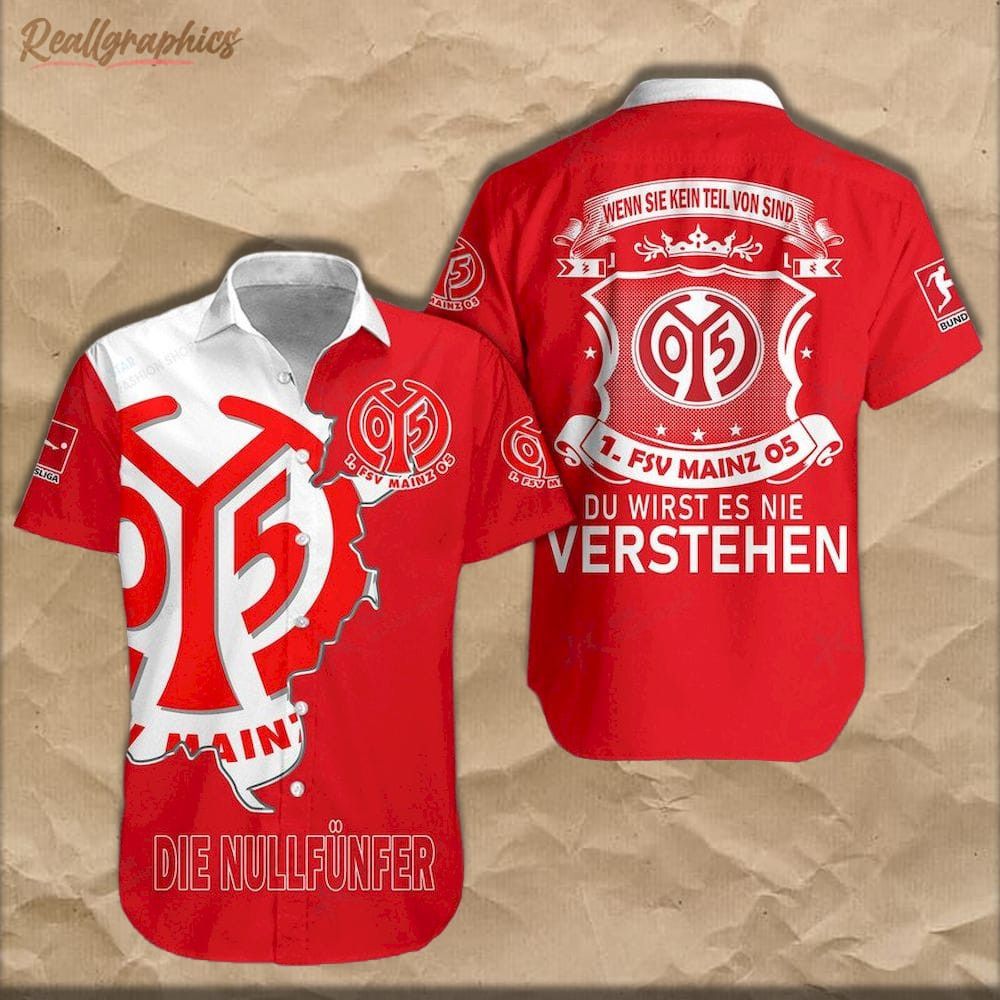 1. Fsv Mainz 05 Red Trendy Hawaiian Shirt Aloha Shirt