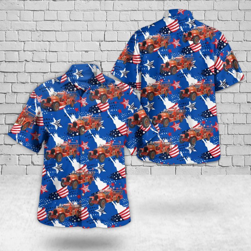 1923 La France Fire Engine, 4Th Of July Trendy Hawaiian Shirt For Men And Women
