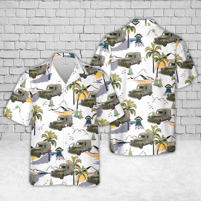 1941 Chevrolet Us Army Ambulance Trendy Hawaiian Shirt