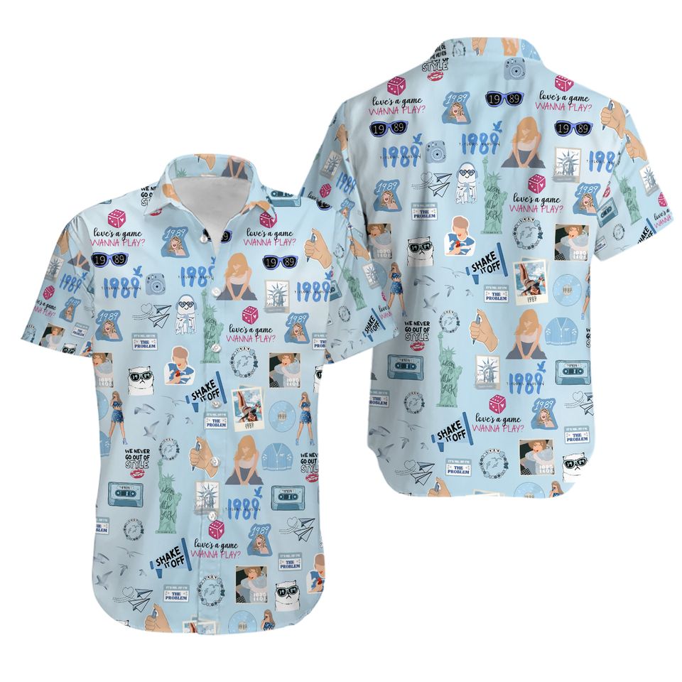 1989 Edition Taylor Swift Hawaiian Shirt with Tropical Shorts – Summer Set