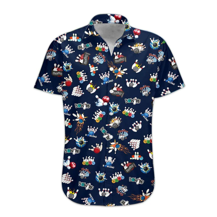 3D Bowling Hawaii Shirt, Trendy Hawaiian Shirts For Men Short Sleeve Aloha Beach Shirt