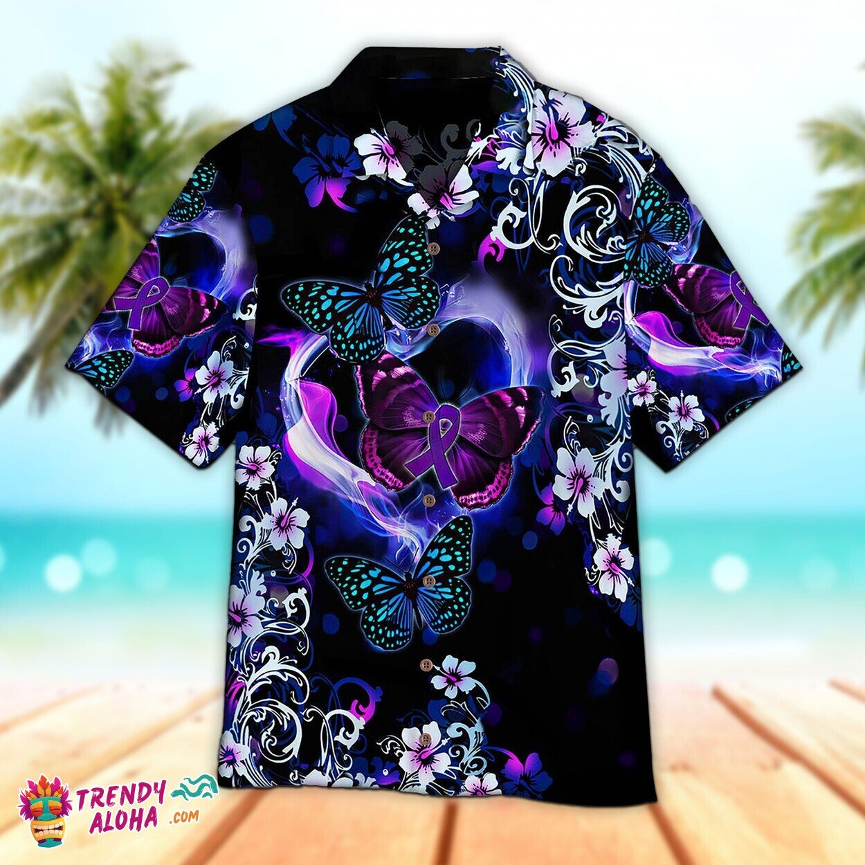 3D Butterfly & Flowers Summer Beach Unisex Hawaiian Shirt