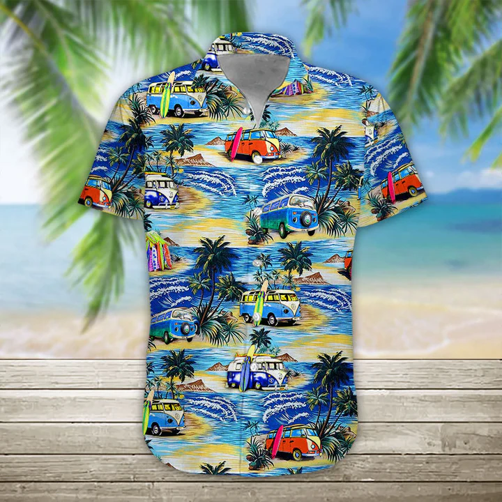 3D Campervan Hawaiian Shirt for Men and Women