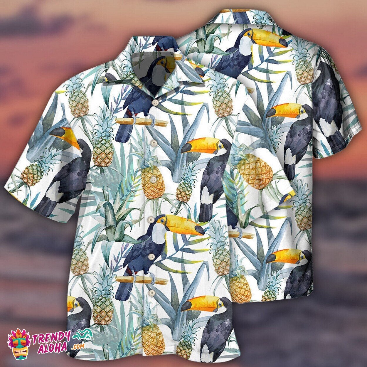 3D Cute Parrot Print Hawaiian Shirt for Summer Bird Lover’s Gift
