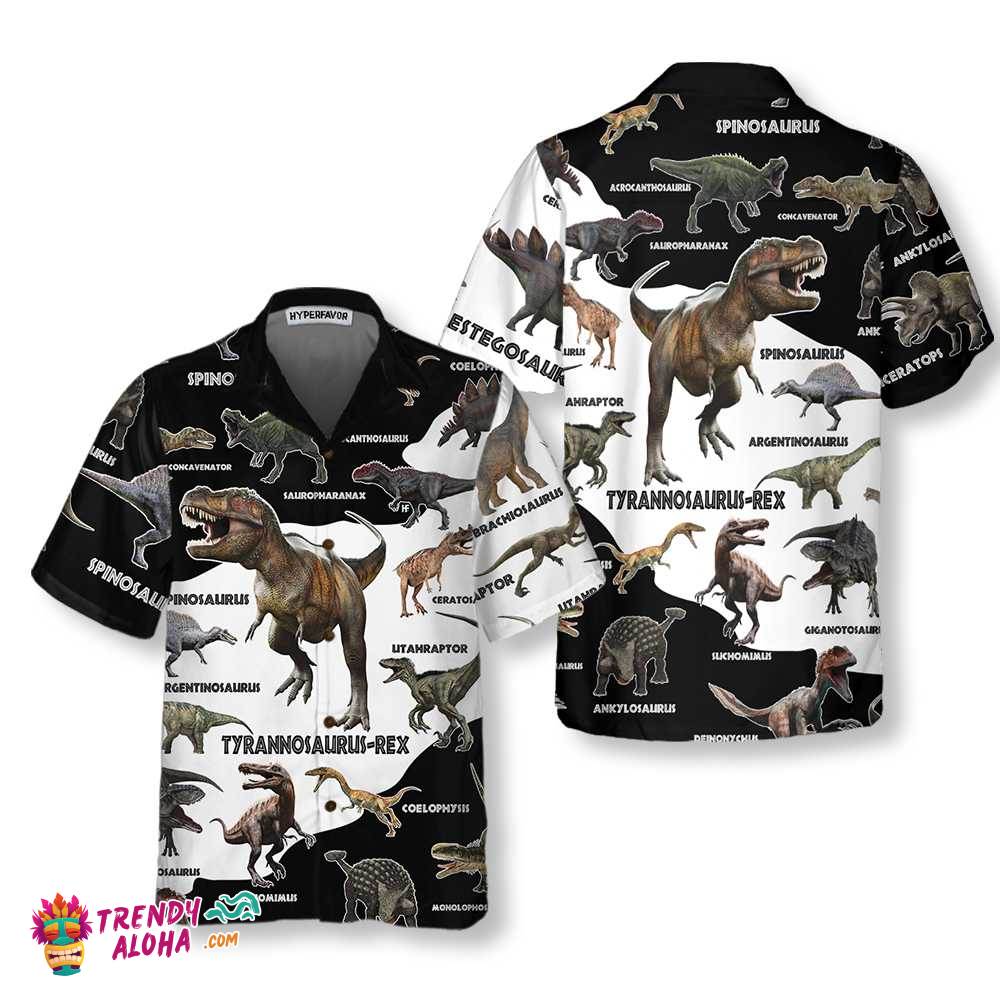 3D Dinosaur Hawaiian Shirt, Funny Dinosaur Shirt, Cool Printed Dino Shirt For Adults