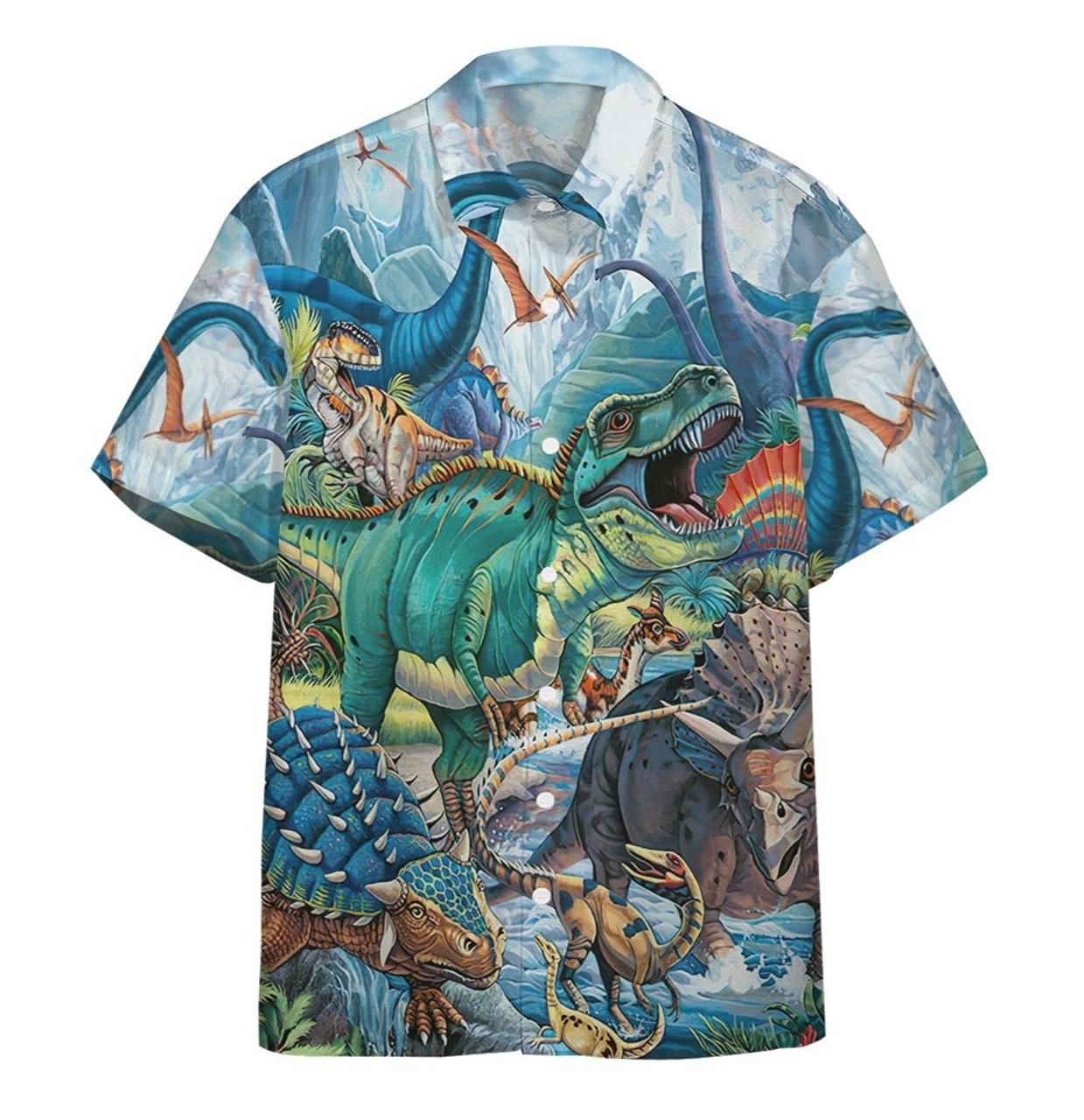 3d Dinotopia Hawaiian Custom Short Sleeve Shirts Hawaiian Shirt