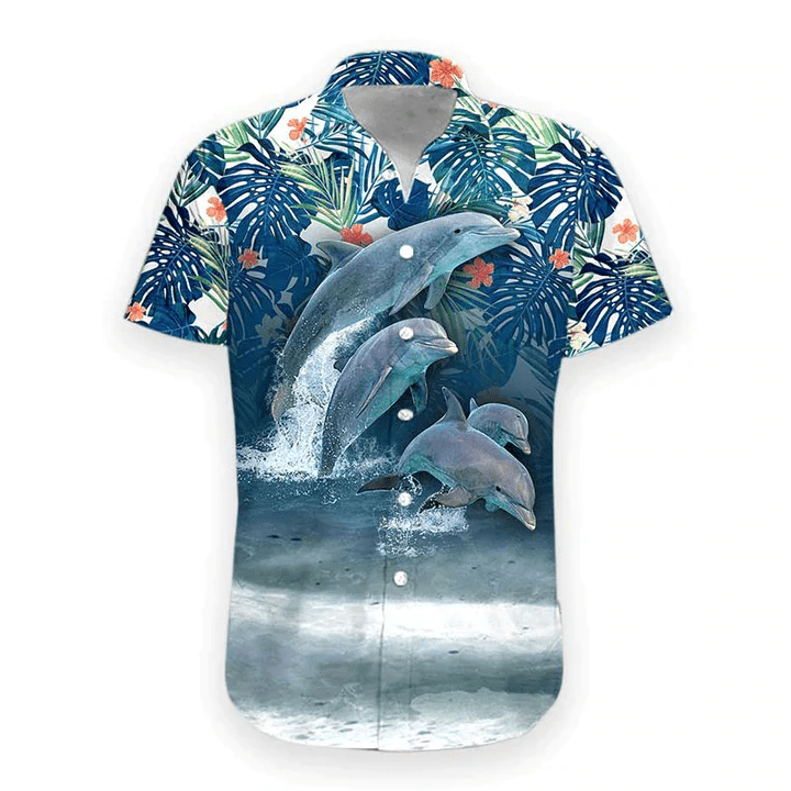 3D Dolphin Hawaii Shirt, Trendy Hawaiian Shirt For Men, Women