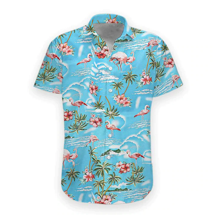 3D Flamingo Trendy Hawaiian Shirt, Mens Hawaiian Aloha Beach Shirt, Trendy Hawaiian Shirts For Men