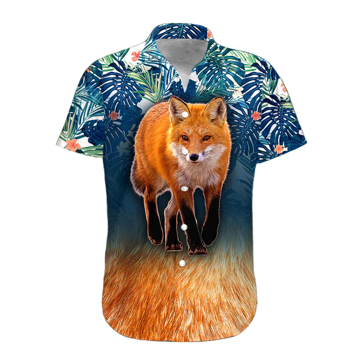 3D Fox Hawaii Shirt, Trendy Hawaiian Shirts For Men Print Button Down Shirt