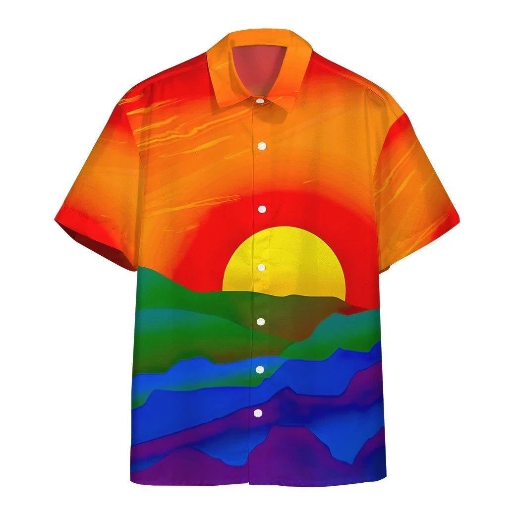 3D Gay Pride Sunrise Custom Hawaii Shirt Aloha Shirt For Summer 3D Gay Pride Sunrise Custom Hawaii Shirt Aloha Shirt For Summer