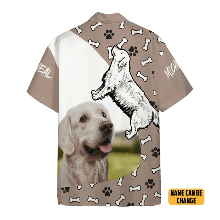 3D Golden Retriever Dog Hawaii Custom Text Trendy Hawaiian Shirt