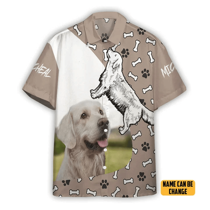 3D Golden Retriever Dog Hawaii Custom Text Trendy Hawaiian Shirt 3D Golden Retriever Dog Hawaii Custom Text Trendy Hawaiian Shirt