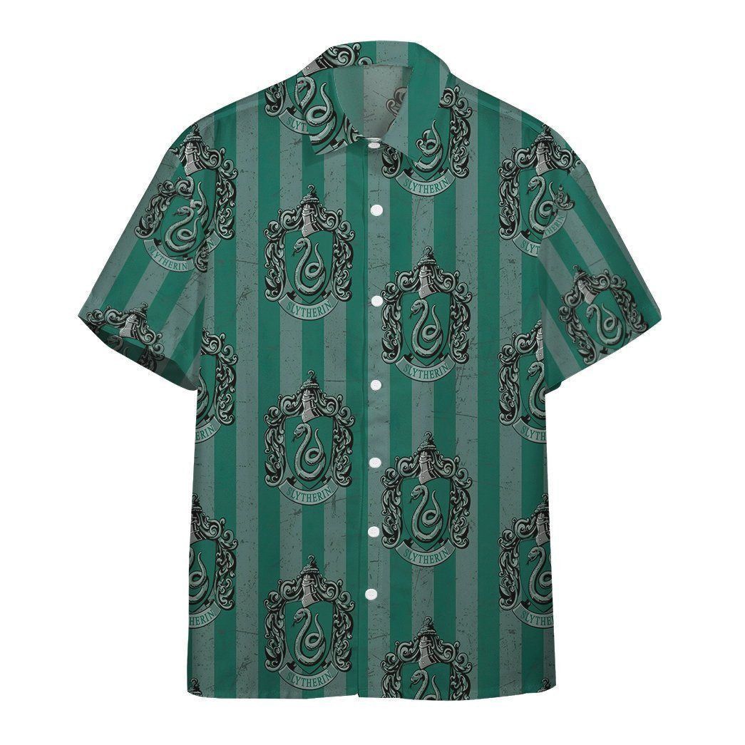 3D Harry Potter Hogwarts Slytherin House Pride Crests Custom Hawaii Shirt Aloha Shirt For Summer 3D Harry Potter Hogwarts Slytherin House Pride Crests Custom Hawaii Shirt Aloha Shirt For Summer