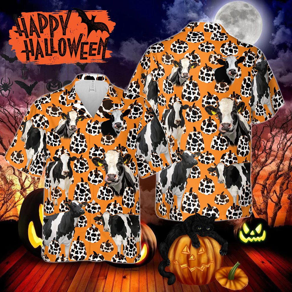 3D Hawaiian Holstein Cattle Pumpkin Theme Unique Printed Design