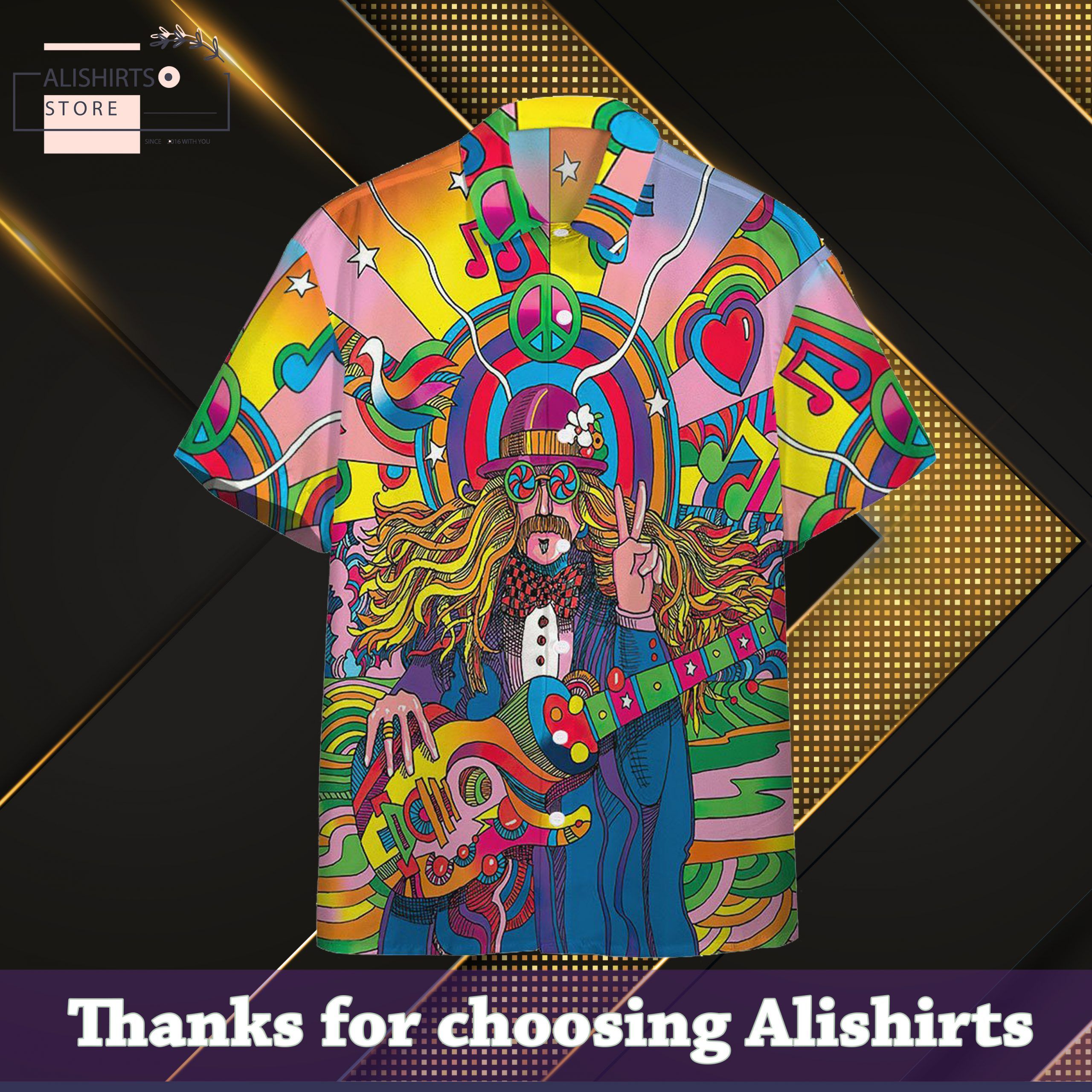 3d Hippie Psychedelic Hawaiian Custom Short Sleeve Shirts Hawaiian Shirt