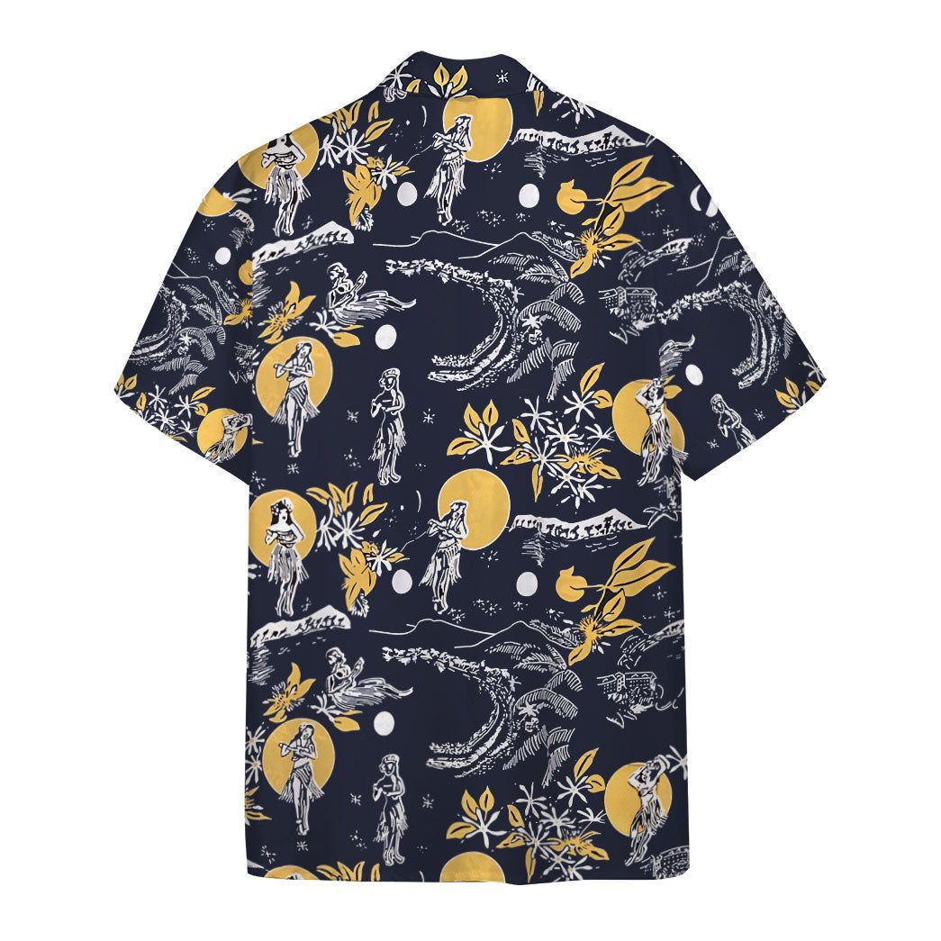 3D Jay Hernandez Hula Moon Navy Retro From The Magnum Pi Reboot Custom Hawaii Shirt