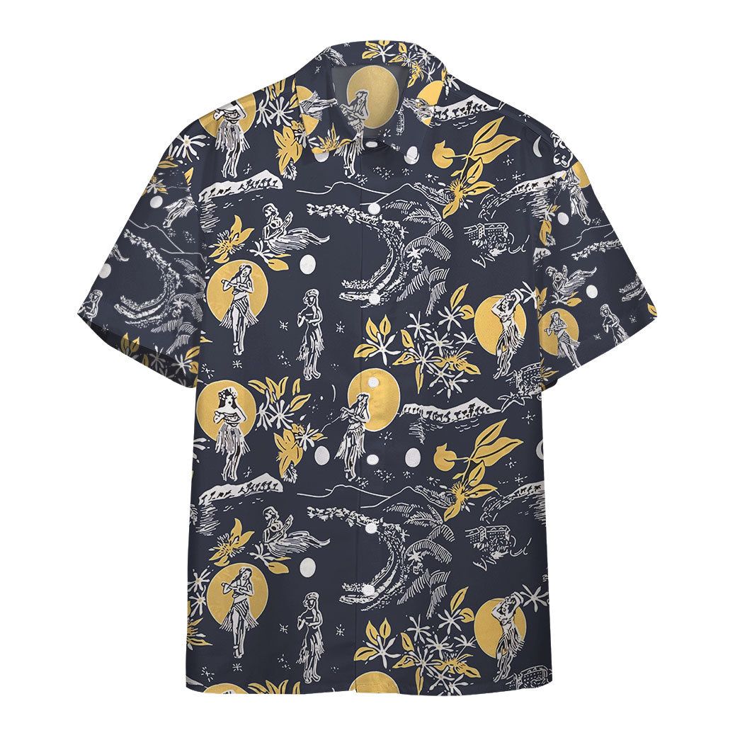 3D Jay Hernandez Hula Moon Navy Retro From The Magnum Pi Reboot Custom Hawaii Shirt