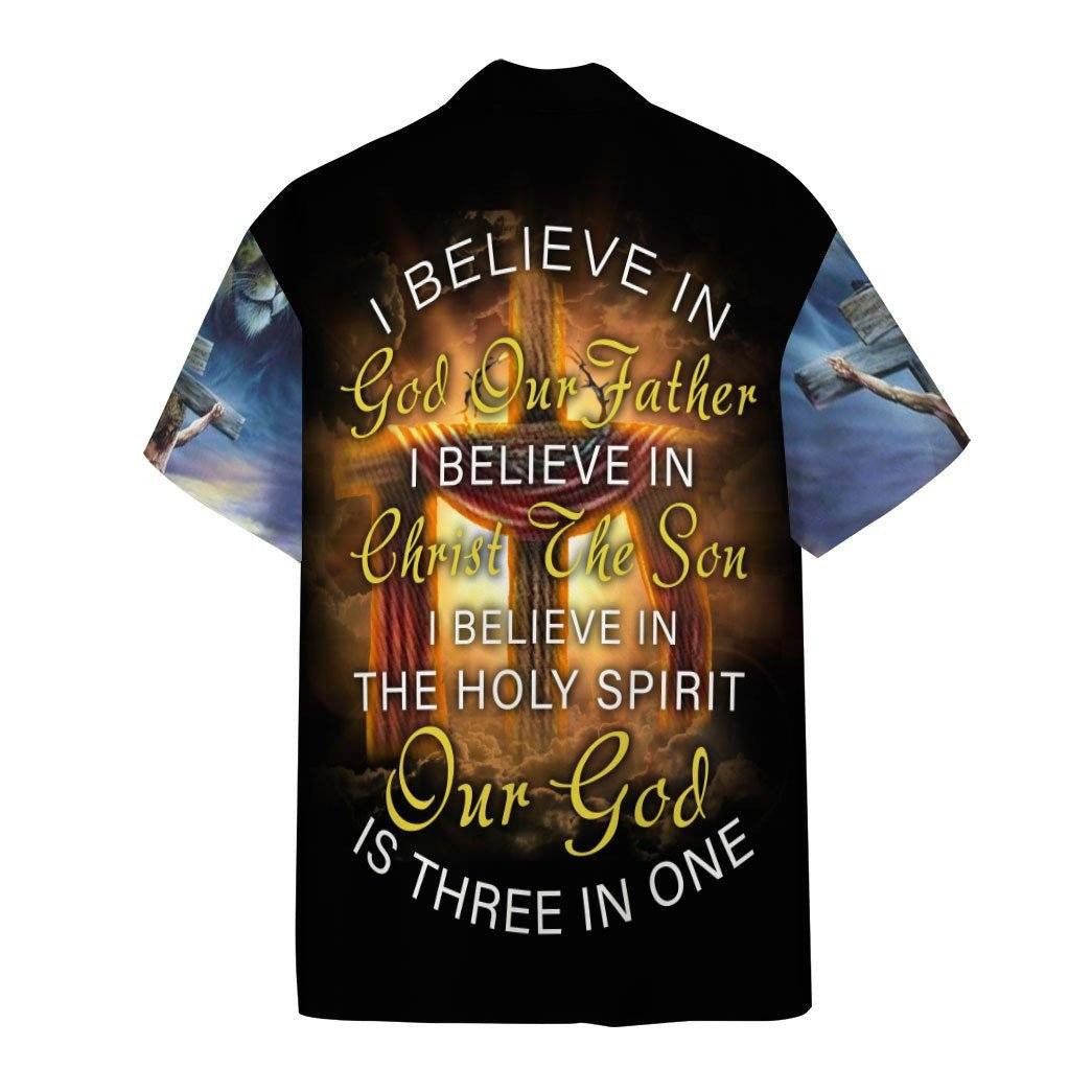 3D Jesus Christ I Believe In God Our Father Custom Short Sleeve Shirts