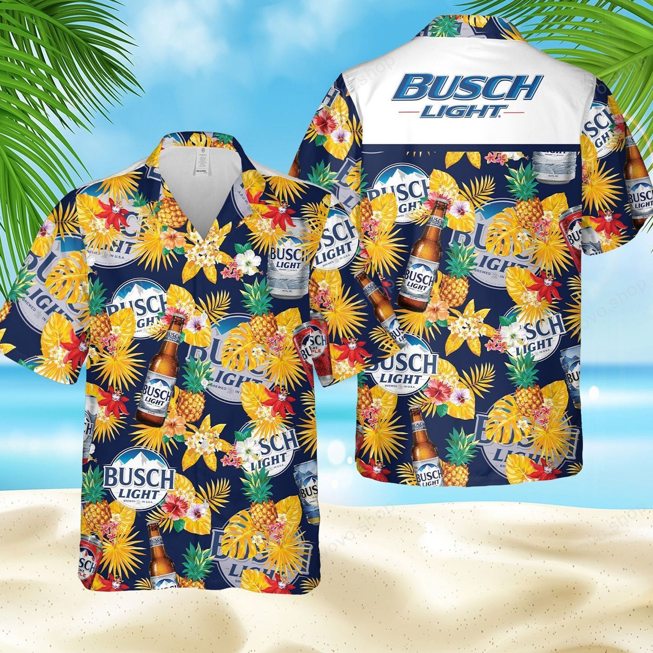 3D Litmus-Busch Light Bud Unisex Trendy Hawaiian Shirt Gift For Father Vacation
