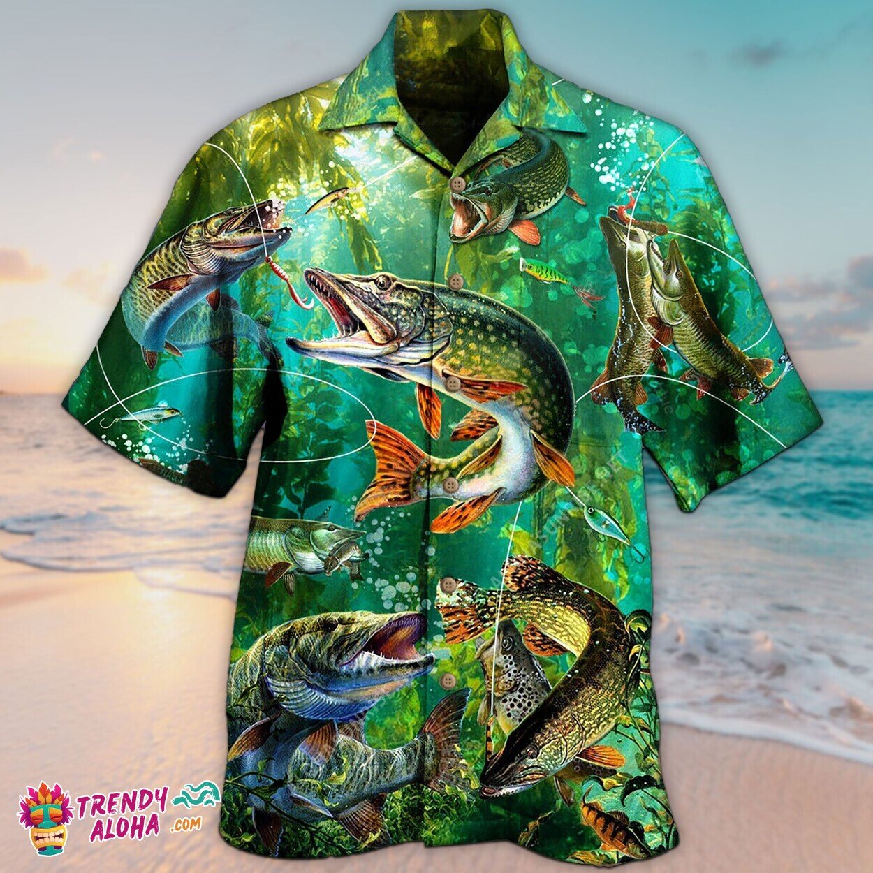 3D Musky Fishing Sports Unisex Retirement Gift Hawaiian Shirt