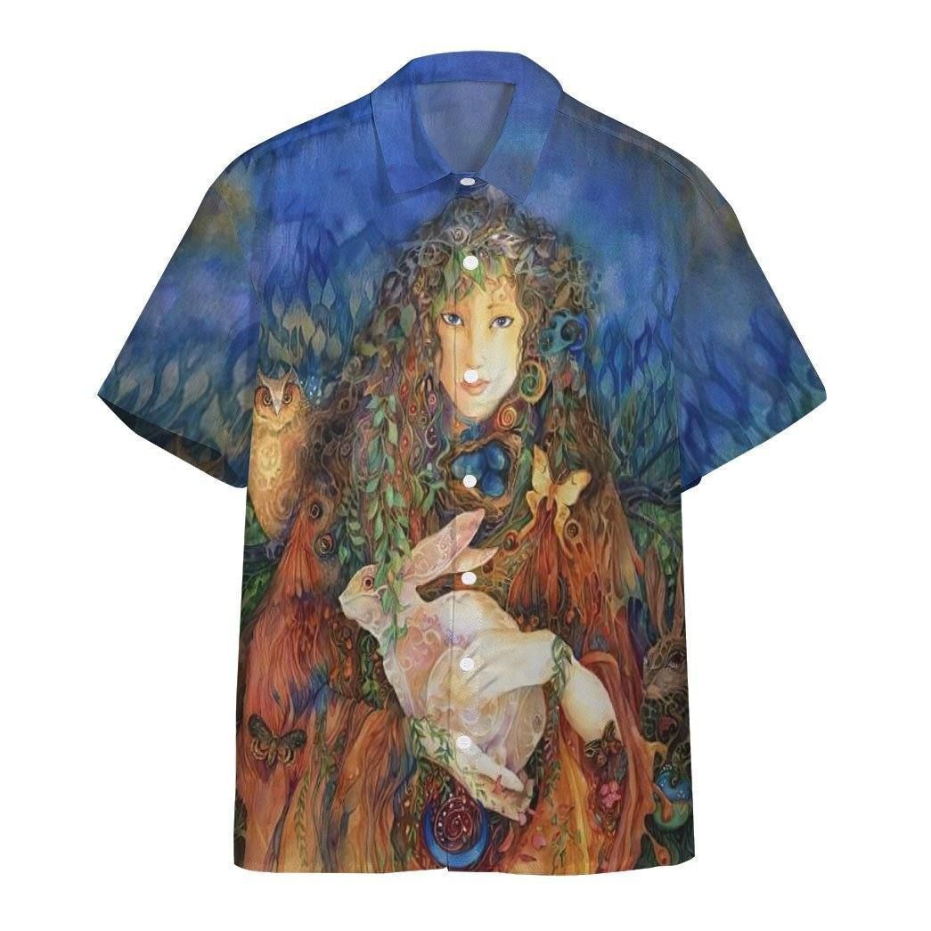 3D Ostara And Easter Bunny Hawaii Short Sleeve Shirt Aloha Shirt For Summer