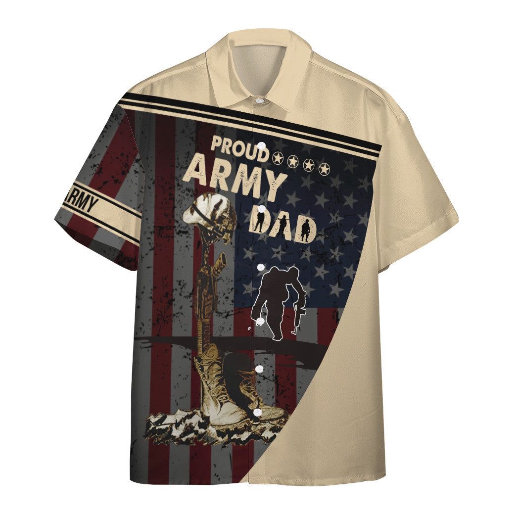 3D Proud Army Dad Veteran Fathers Day Custom Hawaiian Shirt