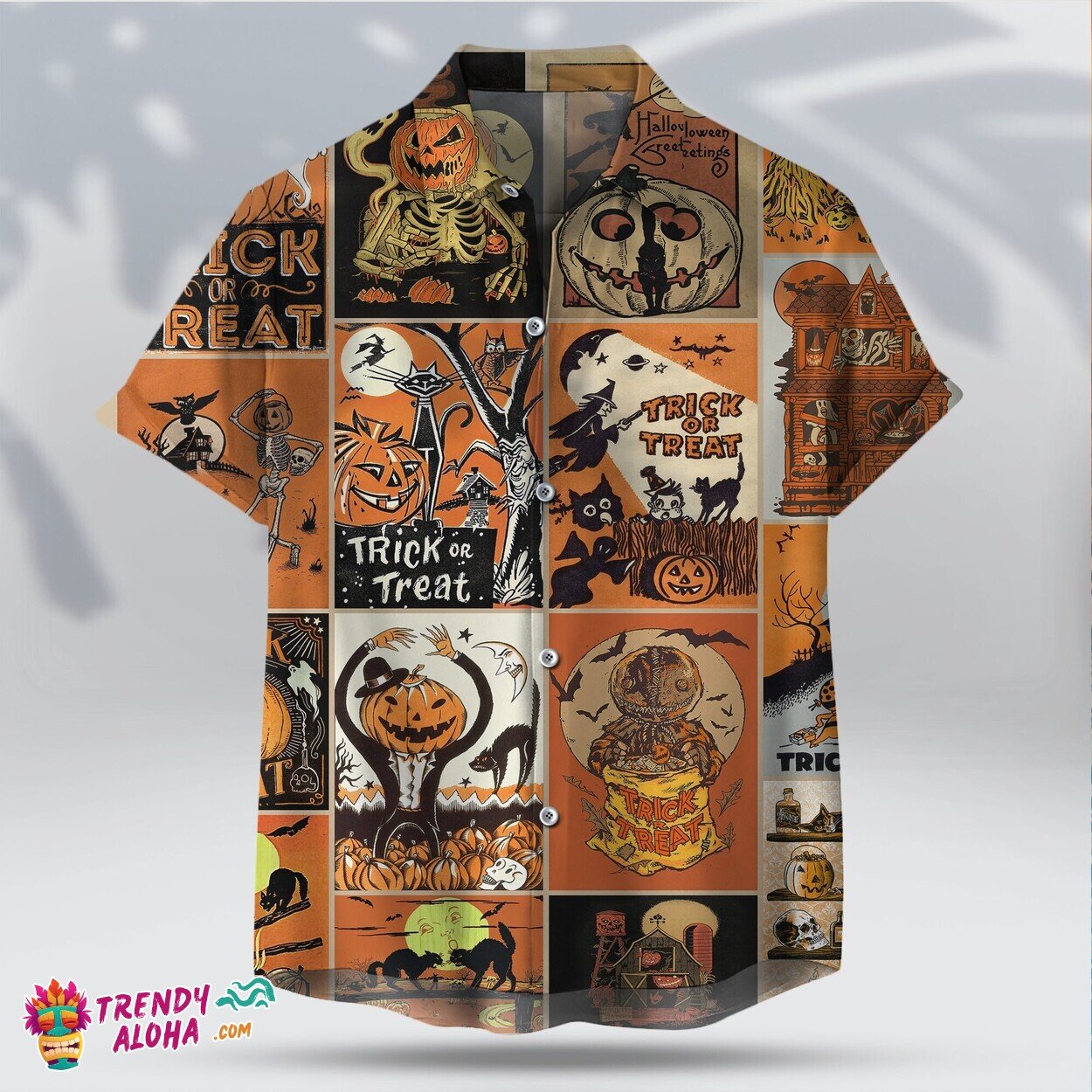3D Pumpkin Jack-o’-lantern Spooky Season Unisex Hawaiian Shirt