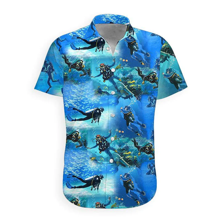 3D Scuba Diving Trendy Hawaiian Shirt For Men And Women