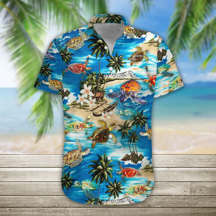 3D Sea Turtle Hawaii Shirt, Mens Hawaiian Aloha Beach Shirt, Trendy Hawaiian Shirts For Men