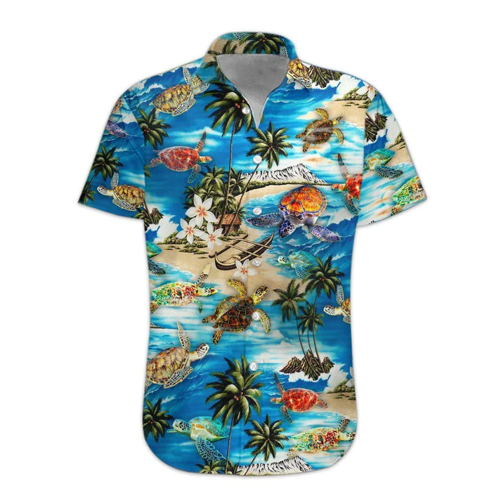 3D Sea Turtle Hawaii Shirt, Trendy Hawaiian Shirts For Men Short Sleeve Aloha Beach Shirt