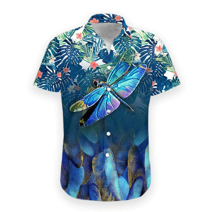3D Summer Dragonfly Hawaii Shirt, Trendy Hawaiian Shirt For Men, Women