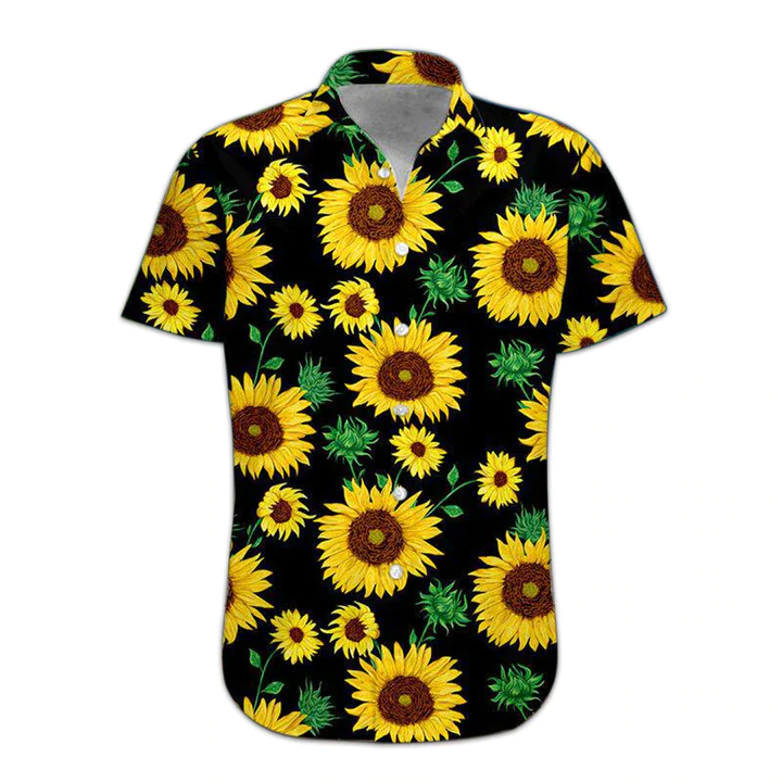 3D Sunflower Hawaii Shirt, Trendy Hawaiian Shirts For Men, Women Print Button Down Shirt