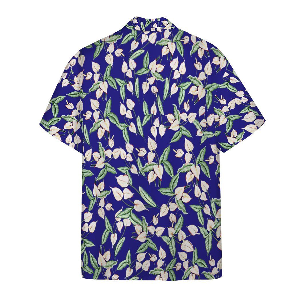 3D Tom Selleck Magnum Pi Mini Anthurium Blue Custom Hawaii Shirt