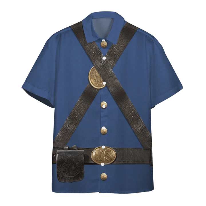 3D Union Infantry Uniform In Civil War Custom Short Sleeve Shirt, Trendy Hawaiian Shirt For Men, Women