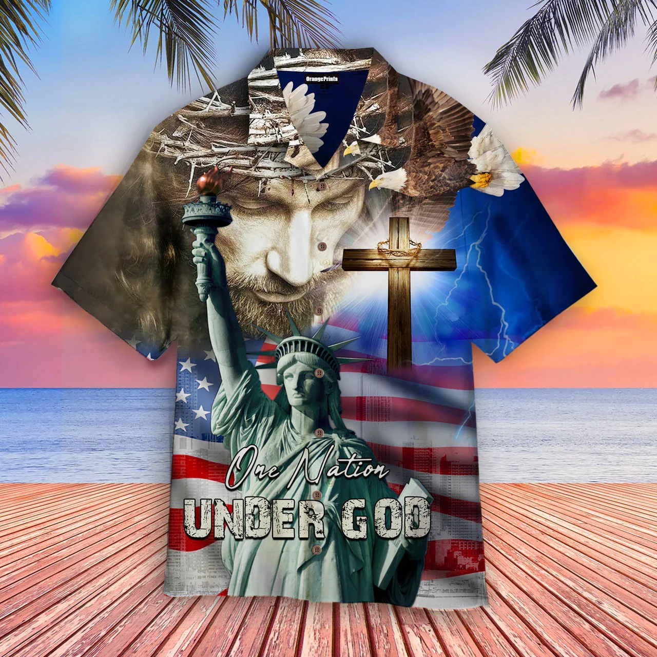 4Th July One Nation Under God Independence Day Trendy Hawaiian Shirt