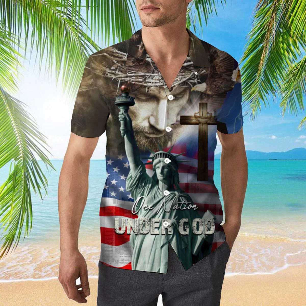 4Th July One Nation Under God Independence Day Trendy Hawaiian Shirt