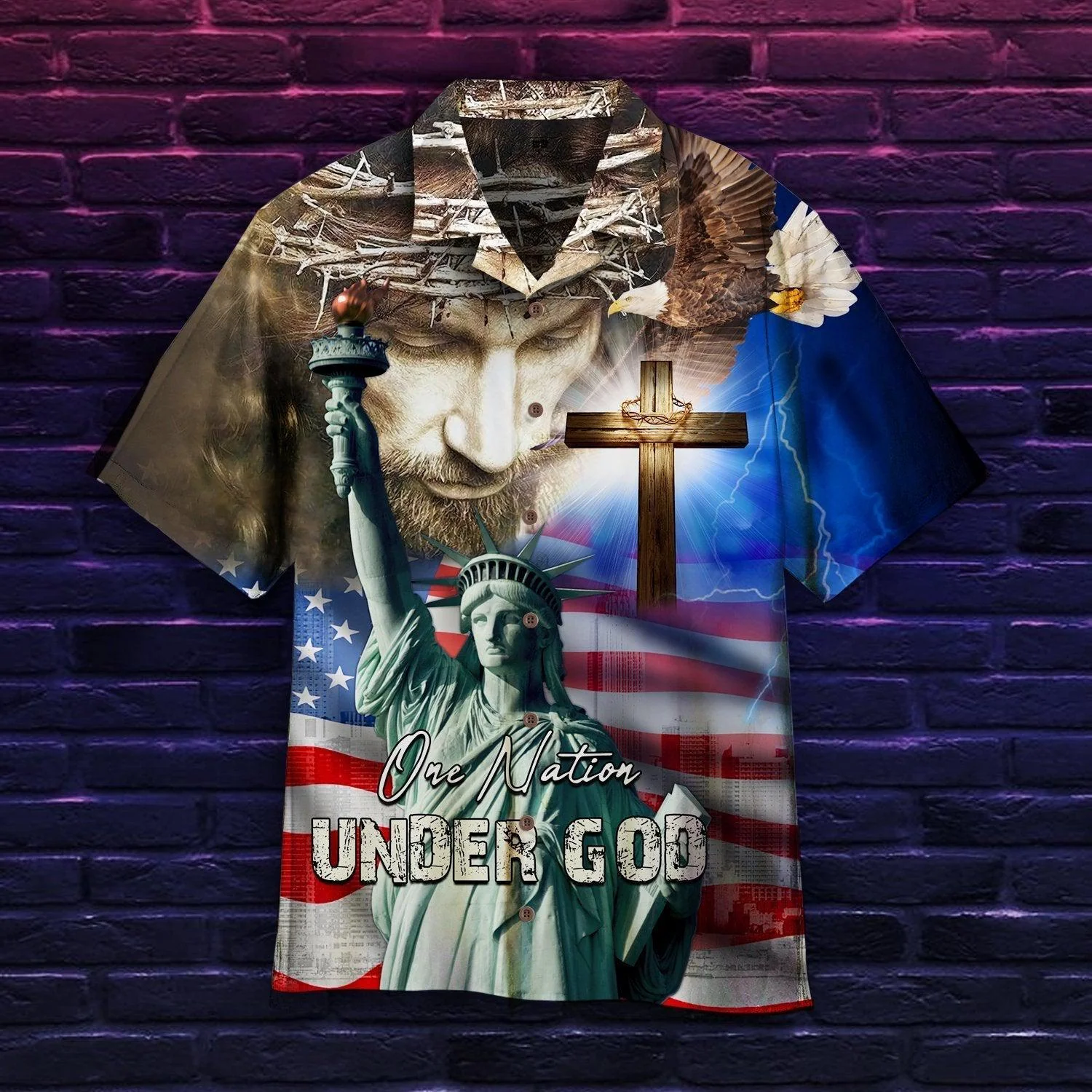 4Th July One Nation Under God Independence Day Trendy Hawaiian Shirt