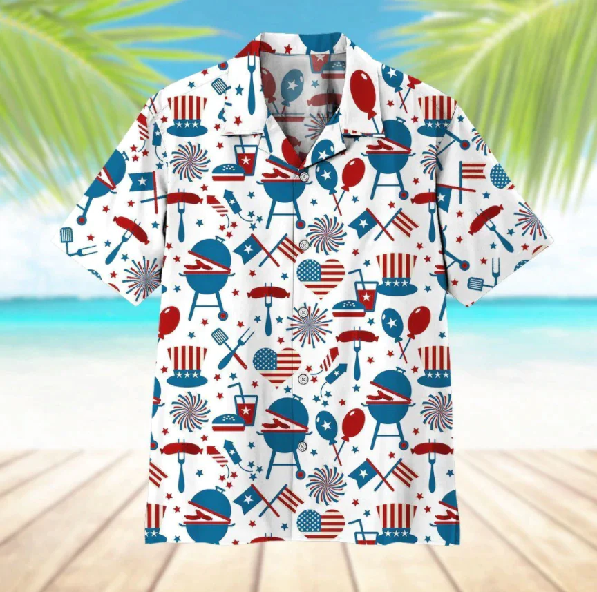 4Th July Party Memorial Day Trendy Hawaiian Shirt For