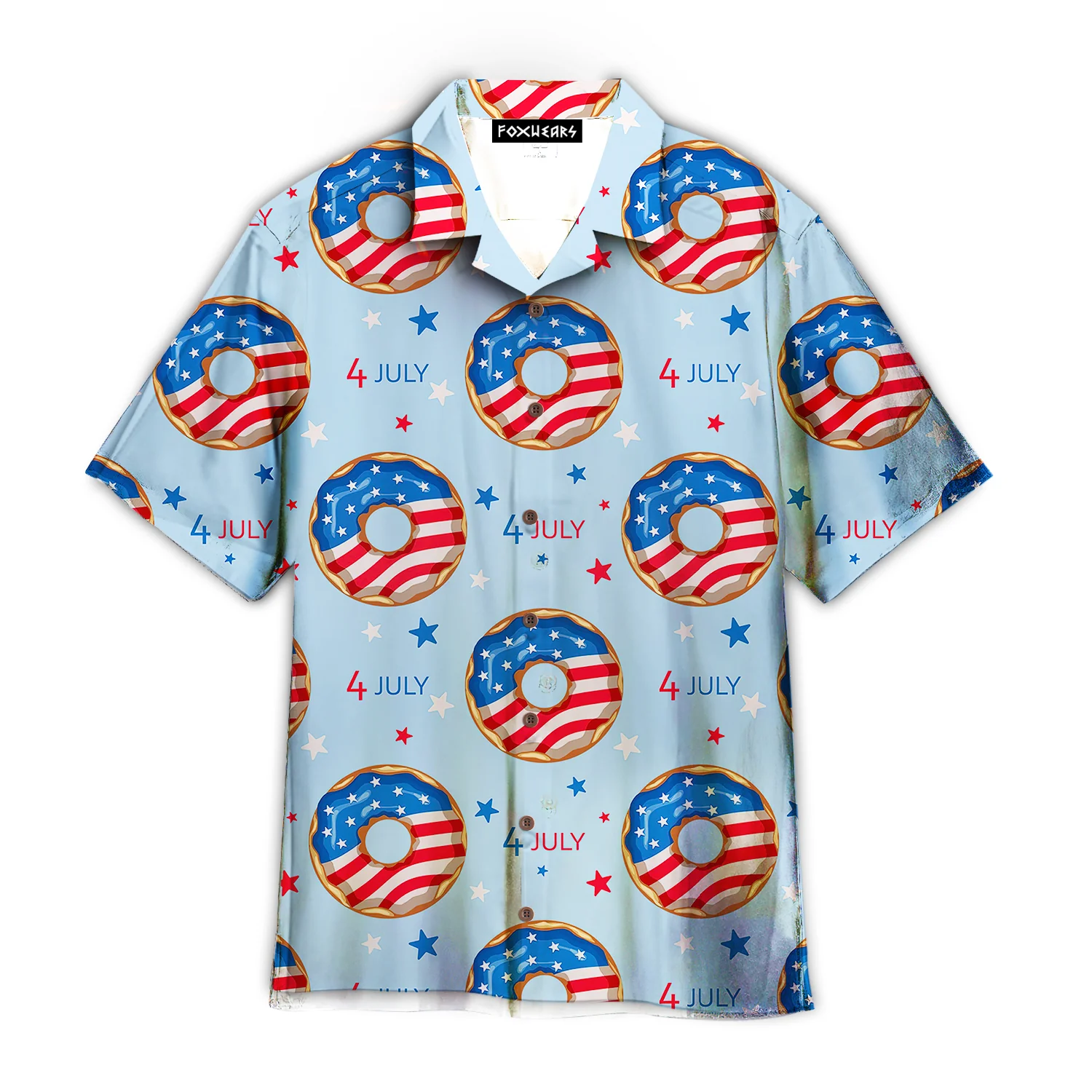 4Th Of July Blue And Red Donuts Hawaiian Shirt