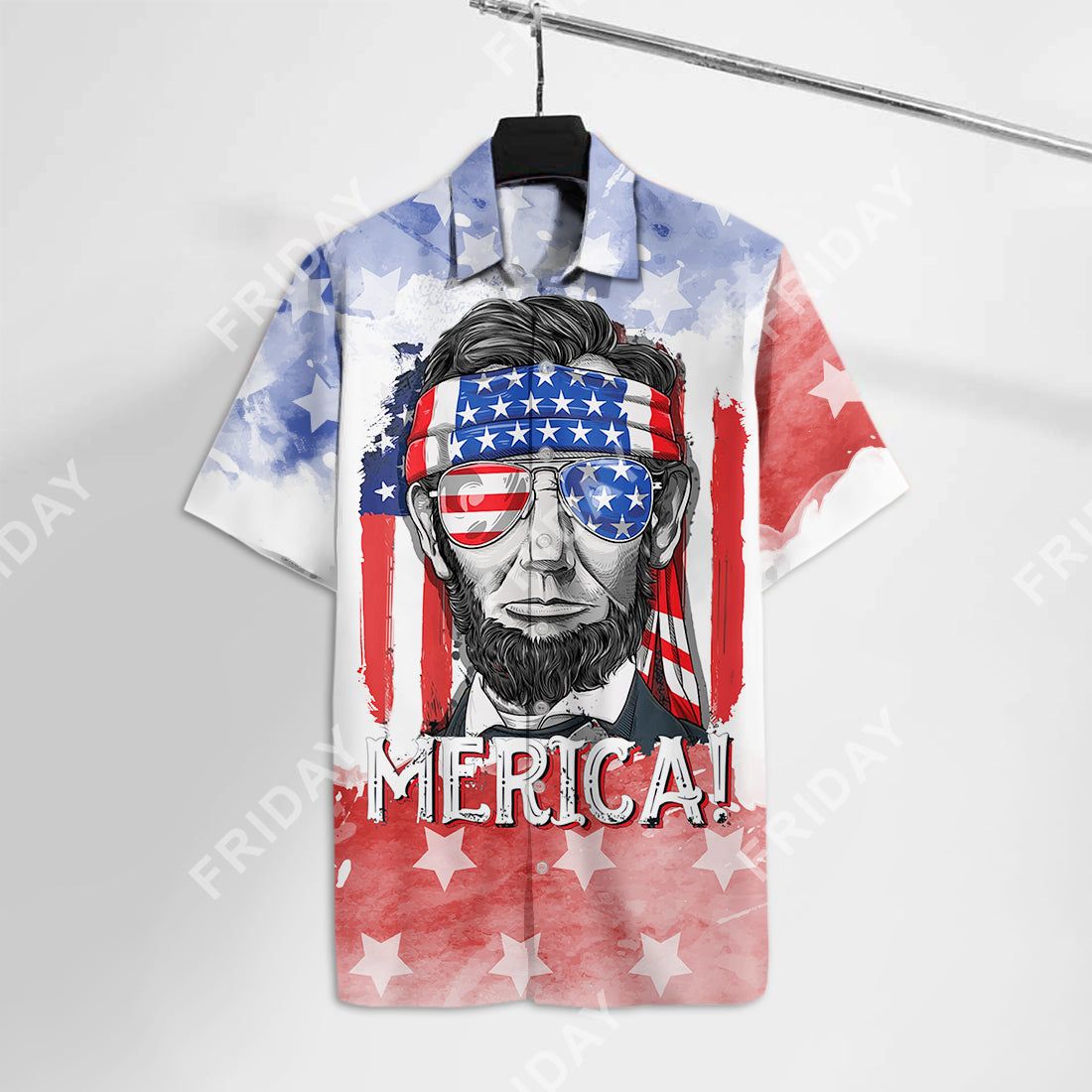4Th Of July Hawaiian Shirt Lincoln Merica Hawaii Shirt Inependence Day Celebration Hawaii Shirt 4Th Of July Aloha Shirt