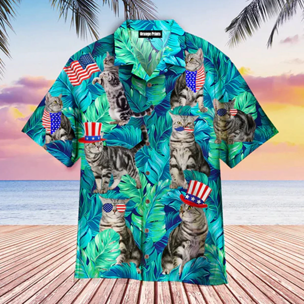 4Th Of July Independence Day Cat Lover Trendy Hawaiian Shirt