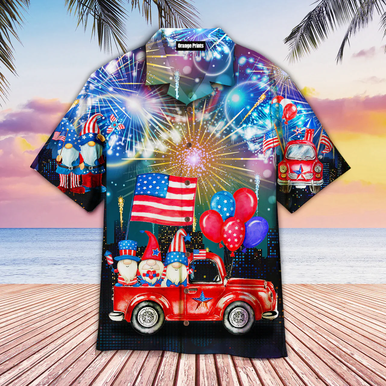 4Th Of July Independence Day Cheerful Gnomes Trendy Hawaiian Shirt 4Th Of July Independence Day Cheerful Gnomes Trendy Hawaiian Shirt