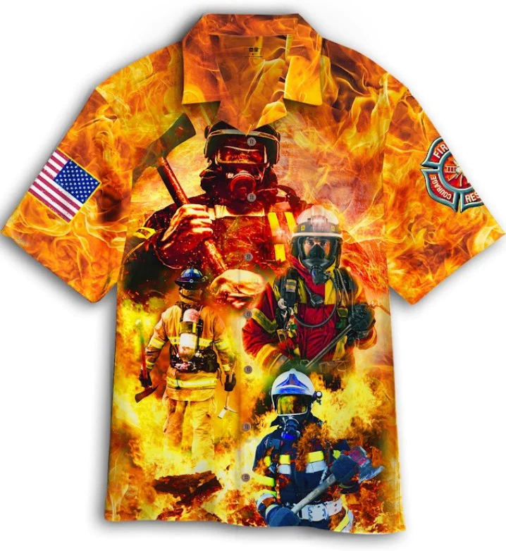4Th Of July Independence Day Memorial Day Firefighter Family Country Feel Safe Trendy Hawaiian Shirt