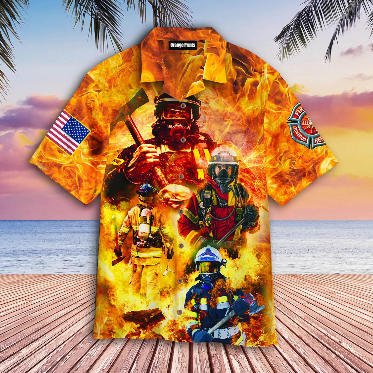 4Th Of July Independence Day Memorial Day Firefighter Family Country Feel Safe Trendy Hawaiian Shirt