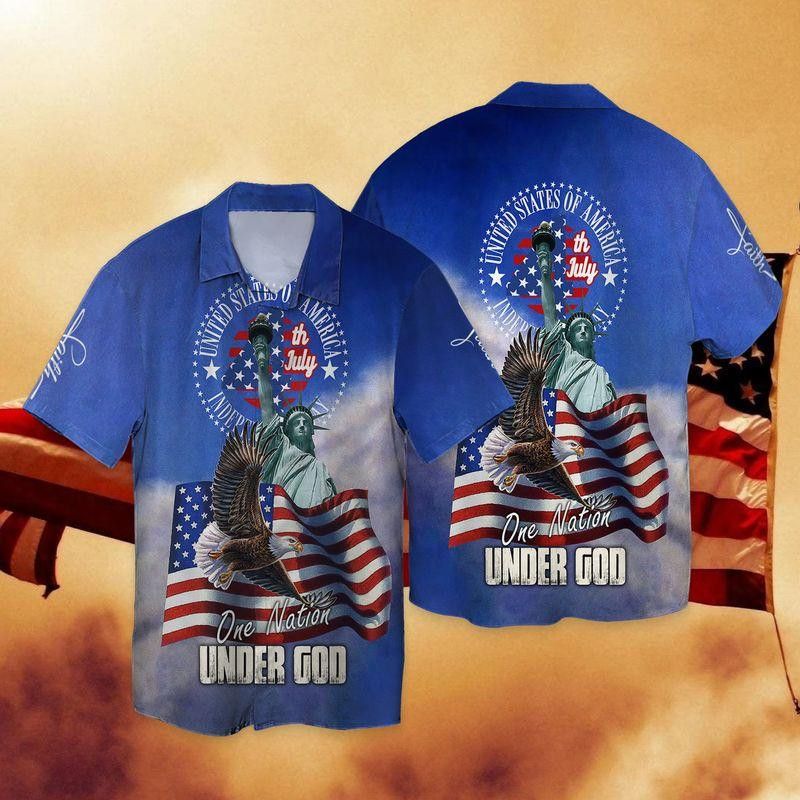 4Th Of July Independence Day One Nation Under God Hawaiian Shirt