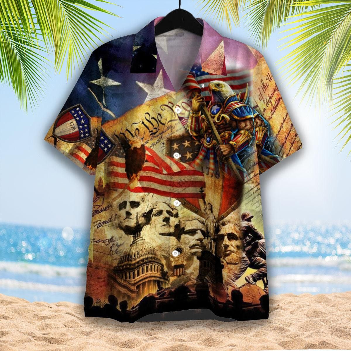 4Th Of July My Patriotic Heart Beats Independence Day Trendy Hawaiian Shirt