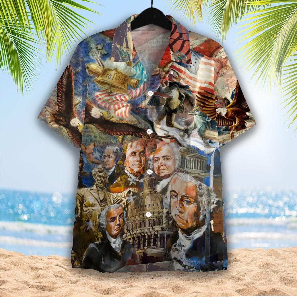 4Th Of July My Patriotic Heart Beats Independence Day Trendy Hawaiian Shirt