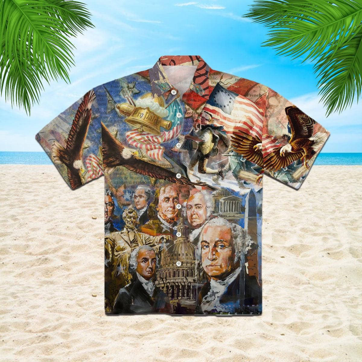 4Th Of July My Patriotic Heart Beats Independence Day Trendy Hawaiian Shirt
