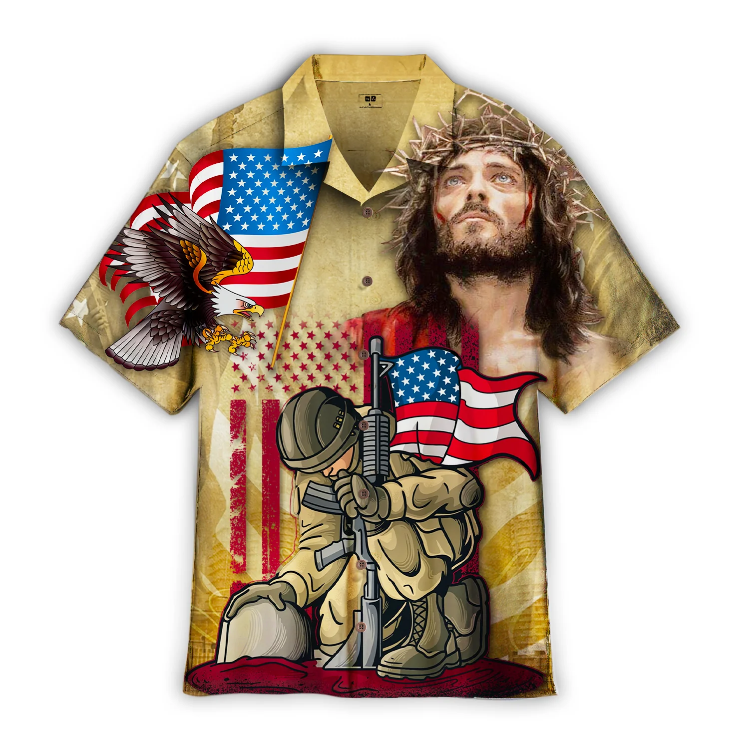 4Th Of July One Nation Under God Independence Day Memorial Day Hawaiian Shirt